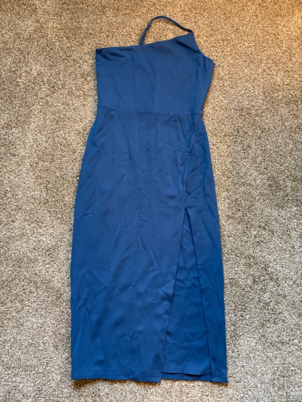 Lovers + Friends One-Shoulder Royal Blue Midi Dress